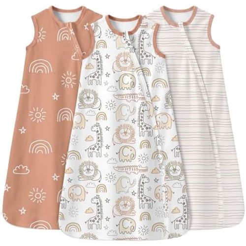 Yoofoss Baby Sleep Sack 0-24 Months Wearable Blanket for Babies 100% Organic Cotton 2-Way Zipper 0.5 Tog