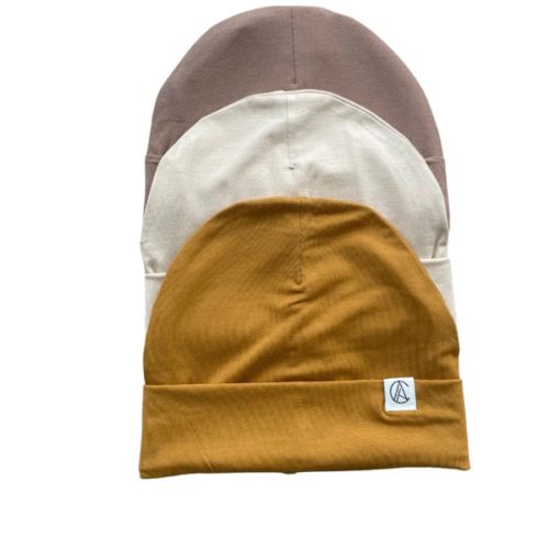 Newborn Satin Lined Jersey Beanie Gift Set-Neutral – Aarin & Co.