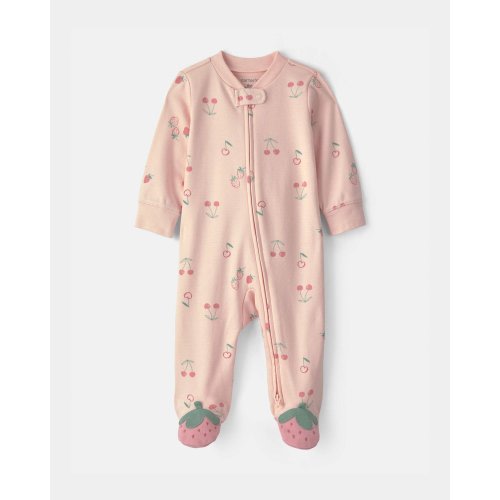 Baby Girl Strawberry Snug Fit Sleep & Play Pajamas - Pink | Carter's