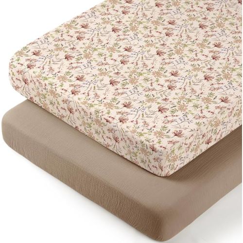 Lulumoon Muslin Bassinet Sheets - for Bedside Sleeper Mattress