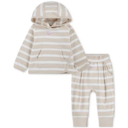 Baby Girls "Ready Set" Striped Hoodie & Jogger Pants, 2-Piece Set