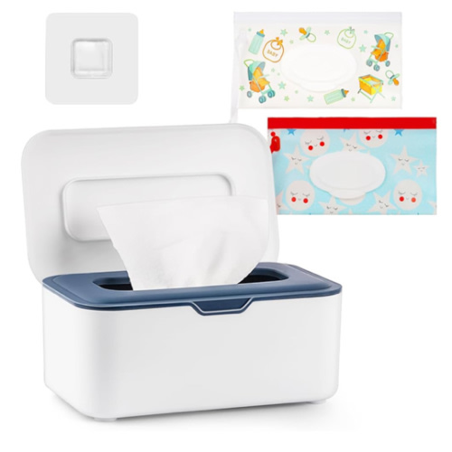 Baby Wipes Dispenser Holder Container, Keep Wipes Fresh and Clean, for Home, Office, Kitchen (New Blue)