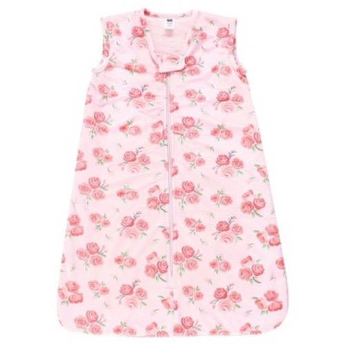 Hudson Baby Infant Girl Plush Faux Fur Sleeping Bag, Wearable Blanket, Blush Rose, 6-12 Months