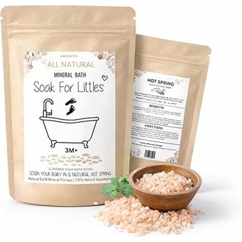 Soak for Littles: Mineral Bath Soak, 100% Organic Natural Earth Minerals, Better Than Oatmeal Bath Baby, Epsom, Oatmeal, or Kids Salts Baths, Soak Your Little One in A Natural Hot Spring