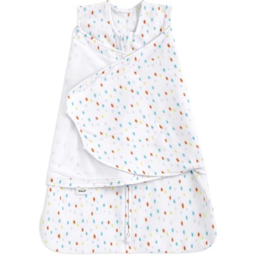 HALO Micro-Fleece Sleepsack Swaddle, 3-Way Adjustable Wearable Blanket, TOG 3.0, Confetti, Small, 3-6 Months