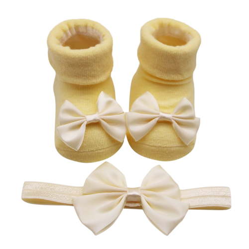 Quealent Baby Girl Boy Warm Cotton Booties Newborn Infant Soft Non-Slip Ankle Boots First Walkers Slippers Socks Shoes Yellow for Size lnfant One Size