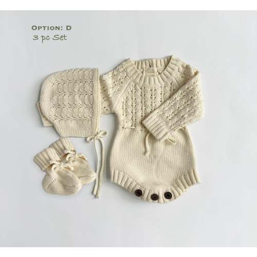 Zoya Knit Baby Romper Set | Cream – Olive and Cradle