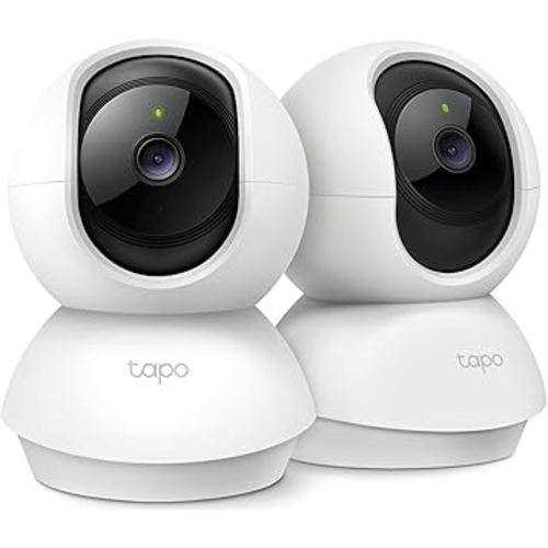 Tapo 2K Pan/Tilt Security Camera for Baby Monitor, Dog Camera w/Motion Detection, 2-Way Audio Siren, Night Vision, Cloud&SD Card Storage, Works w/Alexa & Google Assistant, 2-Pack (Tapo C210P2)