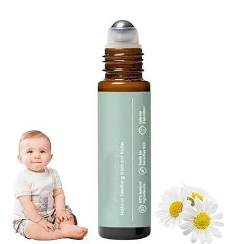 2Pc Mamas Teether: Teething Roller, Mamas Teether Teething Relief Roller All-Natural, 𝐓eething Oil, 𝐓eething Relief,Essential Oil Massage 𝐑oller - Natural Gentle, Makeup Organizers