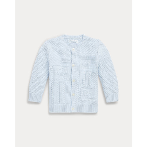 Contrast-Knit Cotton Cardigan
