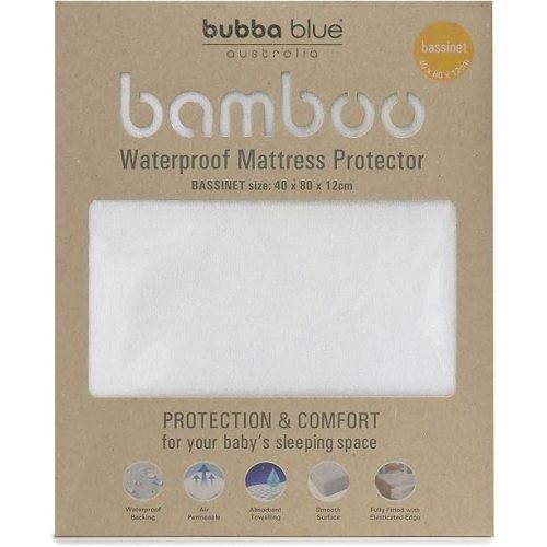 Bubba Blue Bamboo Mattress Bassinet Protector, White