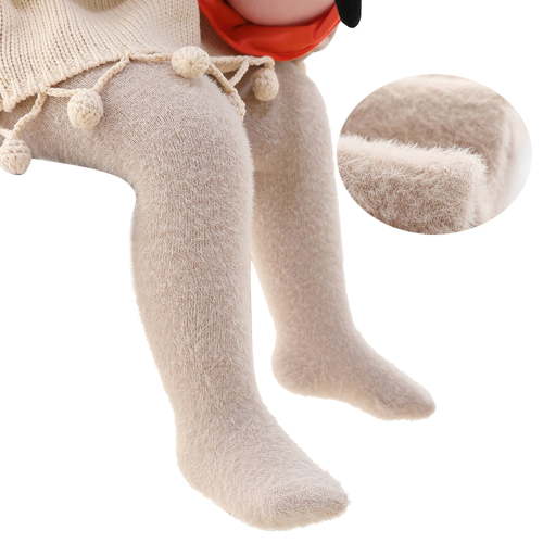 Generic Baby Girls Soft Warm Winter Tights Stocking Cotton Toddler Full Length Pants Tights Children Leggings Pantyhose（0-3 Months Beige）