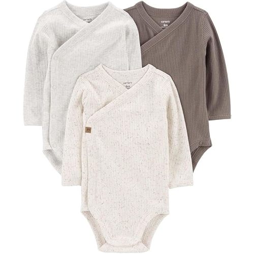 Carter's Baby Boys' 3-Pack Side-Snap Bodysuits (Newborn, Assort)