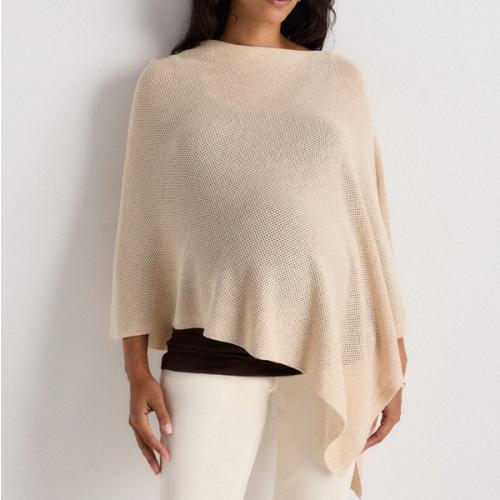 Lightweight Cotton Cashmere Nursing Shawl in Heather Oatmeal