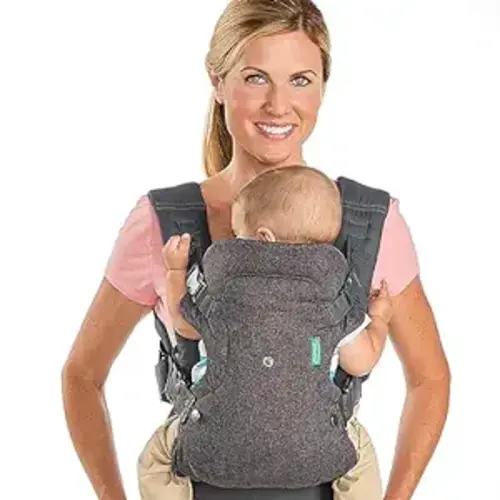 Infantino Flip Advanced 4-in-1 Carrier - Ergonomic, convertible, face-in and face-out front and back carry for newborns and older babies 8-32 lbs - Grey