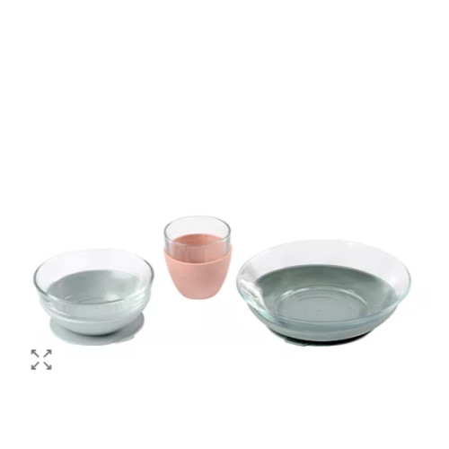 Three Piece Glass Meal Set