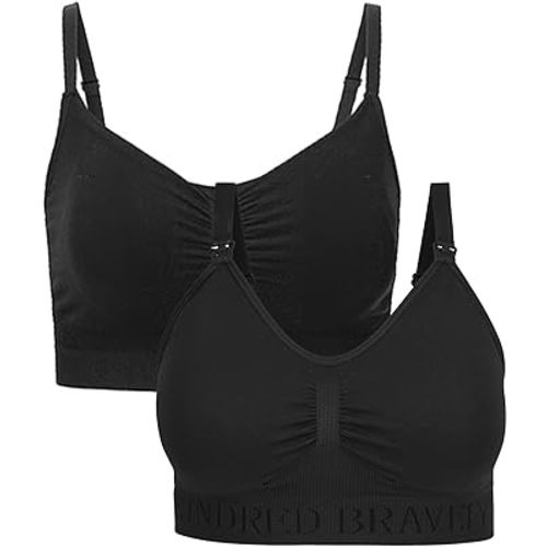 Kindred Bravely Sleep Pumping Bra & Sublime Nursing Bra Bundle (Black, Medium)