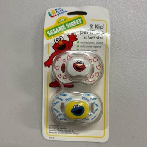 Vintage 1997 Sesame Street The First Years Baby Pacifier Elmo Cookie Monster