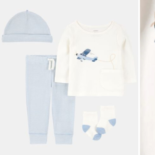Baby 4-Piece Airplane Print Outfit Set - Blue | Carter's