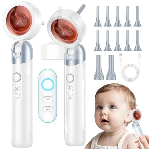 Wireless Ear Otoscope with 1080P HD Camera and 4 LED Lights, 1.38" IPS Display Ear Camera, Ear Scope with Foldable Inspection Head, Good Aid for Earwax Removal, Safe for Kids, Adults, Pets