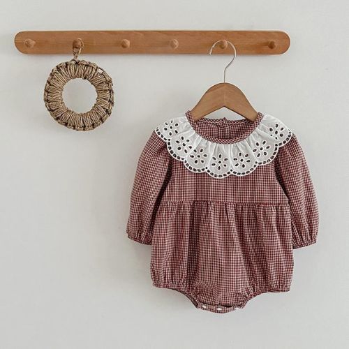 MyKids-USA Fashion Lace Collar Long Sleeve Baby Onesies or Girl Dress