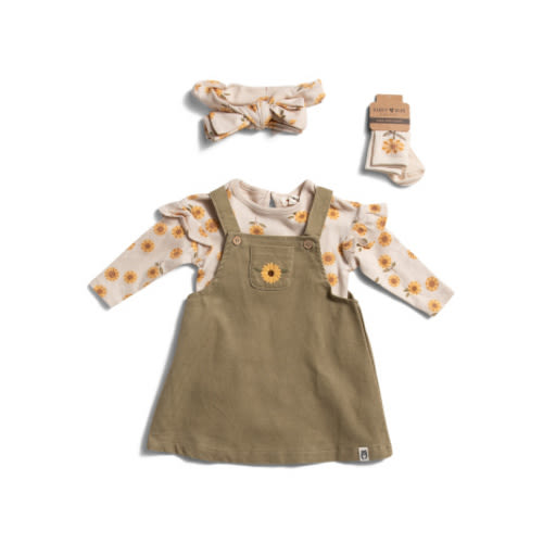 Newborn Girls 4pc Bodysuit And Jumper Set With Headband And Socks | Girls' Dresses | T.J.Maxx
