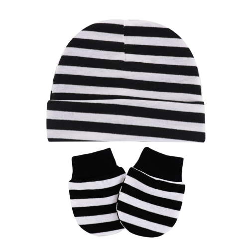 RTKFRFLM Newborn Beanie and Anti-Scratch Mittens Set Soft Cotton Baby Essentials G A
