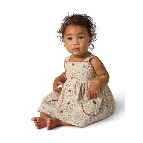 Modern Moments by Gerber Baby Girl Soft Dress with Ric-Rac Detail and Diaper Cover, 2-Piece, Sizes 0/3 Months - 24 Months