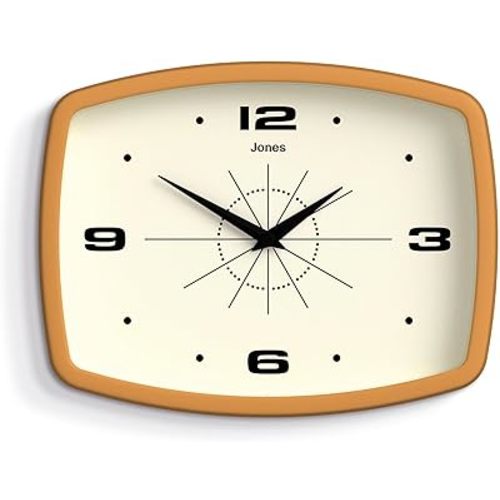 Retro Rectangular Clock | 10 inch | Mustard Yellow