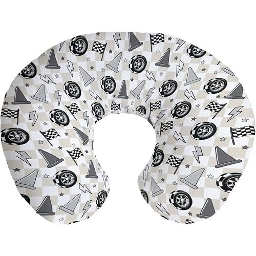 Retro Racecar Nursing Pillow Covers Vintage Racing Car Stretchy Soft Nursing Covers for Breastfeeding Outdoor Sports Pillow Slipcover for Baby Girls Boys Newborn