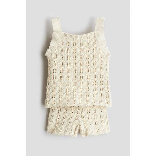 2-PIECE COTTON POINTELLE-KNIT SET