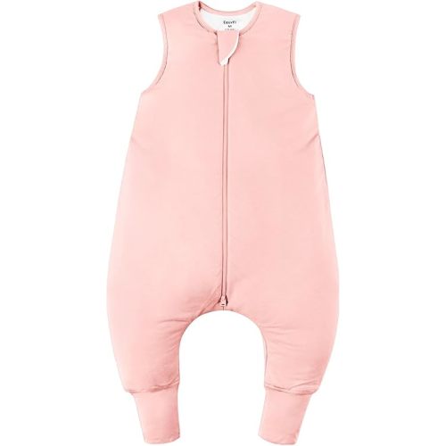Rayon Made From Bamboo Sleep Sack 6-12 Months 0.5 Tog Ultra Soft Summer Toddler Sleep Sack with Feet 2-Way Zipper Lightweight Baby Sleeping Bag with Legs Thin Baby Wearable Blanket-Pink