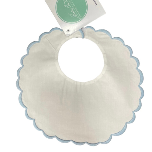 Drybabies Blue Embroidered Scallop Baby Bib – Drybabies