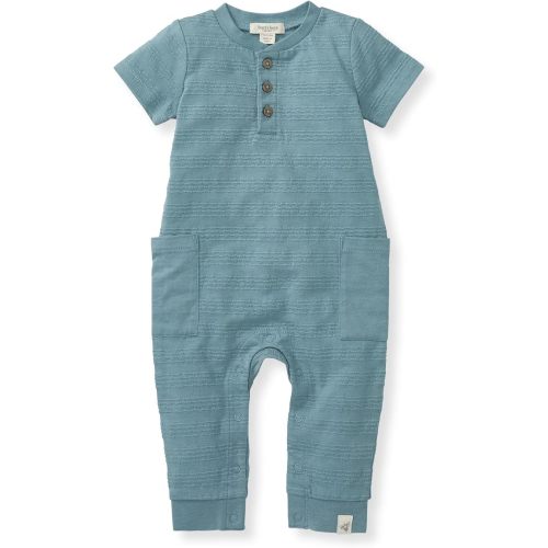 Burt's Bees Baby Boys' 100% Organic Cotton One-Piece Short Sleeve Jumpsuit