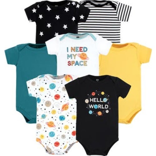 Cotton Bodysuits 7-Pack, 6-9M