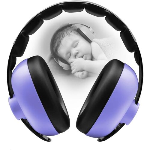 Baby Ear Protection Noise Cancelling Headphones for Babies for 3 Months to 3 Years（Purple）