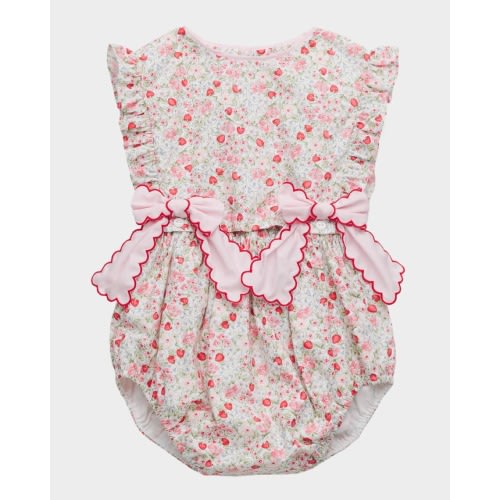 Girl's Strawberry-Print Bubble Bodysuit, Size 6M-24M