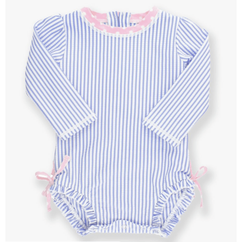 Seersucker Long Sleeve One Piece Rash Guard