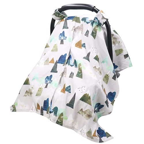 TANOFAR Car Seat Cover Baby, Carseat Covers Baby Boy Girl, Peekaboo Opening Infant Car Seat Cover for Winter, Warm & Cozy, Adventure Mountain