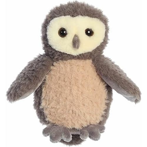 Aurora® Adorable Mini Flopsie™ Woodland Babies - Owlet™ Stuffed Animal - Mini Companions Ready for Playful Adventures - for Kids All Ages, Toddlers, Adults, and Families - Brown 7 Inches