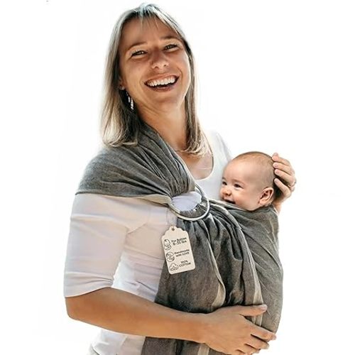 Hip Baby Wrap Ring Sling Carrier for Baby, 8-35 lbs - Midnight | Carrier for Newborns Infants Toddlers, Adjustable Soft Cotton Nursing Support, For Baby Carrying, Ring Sling Baby Carrier