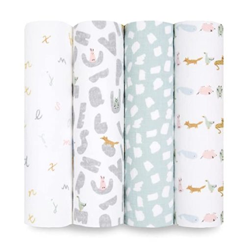 aden + anais Essentials Swaddle Blanket, Boutique Muslin Blankets for Girls & Boys