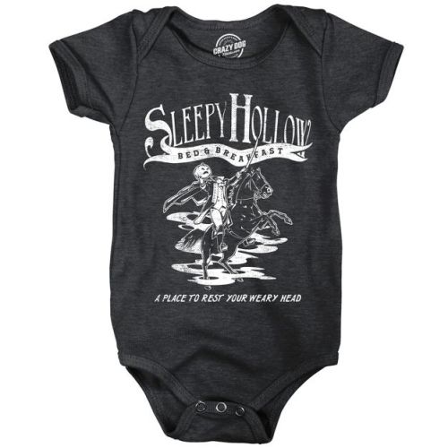 Sleepy Hollow Bed and Breakfast Baby Bodysuit Funny Sarcastic Halloween Graphic Novelty Jumper For Infants - Crazy Dog Baby Bodysuit For Halloween