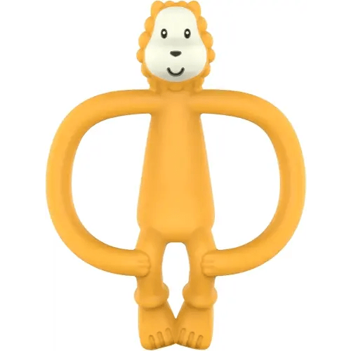 Matchstick Monkey Silicone Teether & Gel Applicator – Silicone Baby Teether, Easy-to-Grip, BPA-Free, Supports Self-Soothing & Early Brushing, 3 Months+, 4 Inches, Ludo Lion