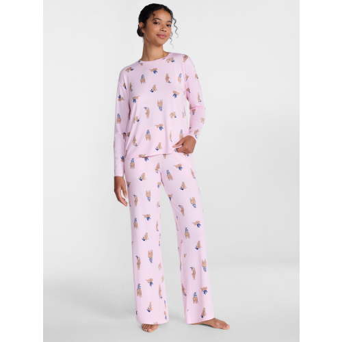 Joyspun Women's Dreamy Soft Collection Sleep Top and Pants, 2-Piece Set, Sizes XS-3X