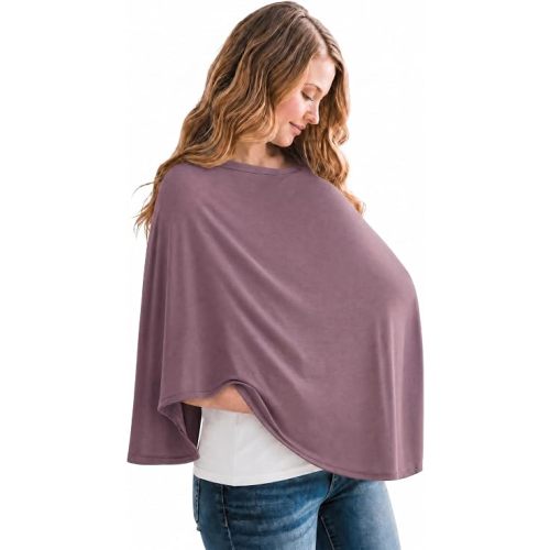 Copper Pearl Nursing Cover for Breastfeeding – Multi-Use Baby Car Seat Cover, Stroller Cover & Breast Feeding Cover Up for Women, Stretchy Breathable High Quality Cover for Boy or Girl, Plum