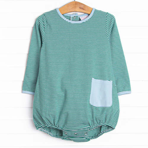 Noah Long Sleeve Pocket Bubble, Forest Green Stripe
      
      
      
        –
        Stitchy Fish