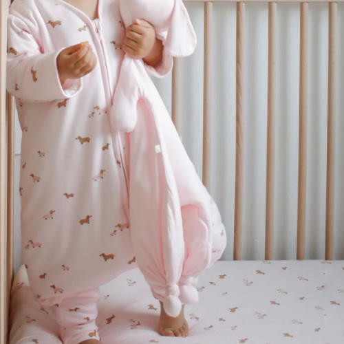 Girl Dog 1.0 TOG Long Sleeve Bamboo Viscose Footie Sleep Sack | gunamuna
