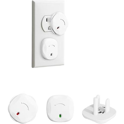 60 Pack Baby-Resistant Outlet Covers – Rotating Safety Plug Covers for US 3-Prong Electrical Outlets, Toddler & Baby Proofing Protection, Easy One-Hand Removal, White