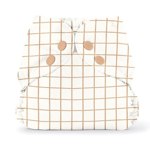 Esembly Cloth Diaper Cover - Reusable Swim Diaper, Waterproof, Breathable - Adjustable Outer Layer Over Absorbent Inner for Blowout Protection - Windowpane, Size 1 (7-17lbs)